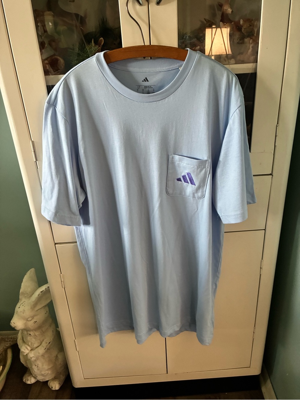Adidas Men’s Light Blue Pocket Tee sz LT like new!